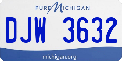 MI license plate DJW3632