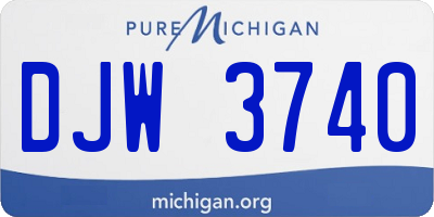 MI license plate DJW3740