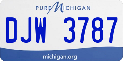 MI license plate DJW3787