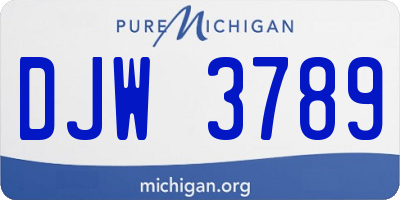 MI license plate DJW3789