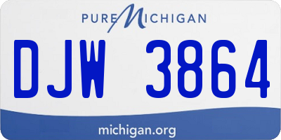 MI license plate DJW3864
