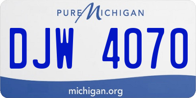 MI license plate DJW4070