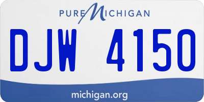 MI license plate DJW4150