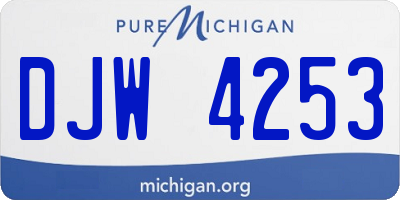 MI license plate DJW4253