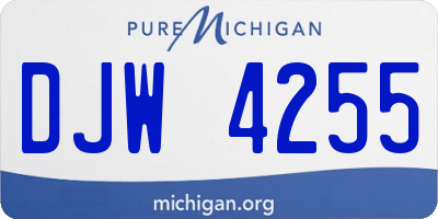 MI license plate DJW4255
