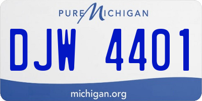 MI license plate DJW4401