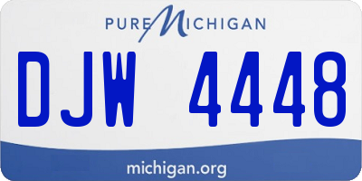 MI license plate DJW4448
