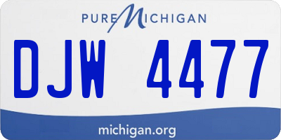 MI license plate DJW4477