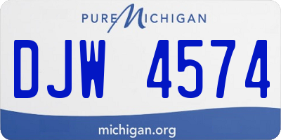 MI license plate DJW4574