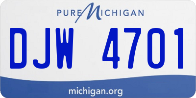 MI license plate DJW4701