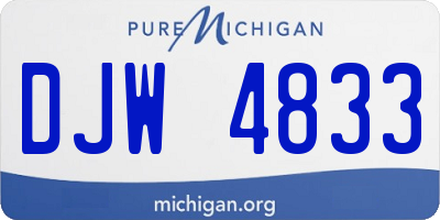 MI license plate DJW4833