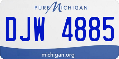 MI license plate DJW4885