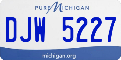 MI license plate DJW5227