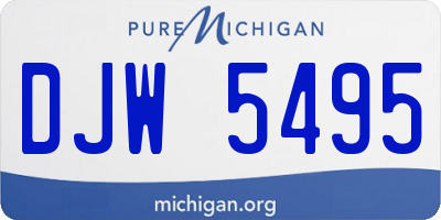 MI license plate DJW5495