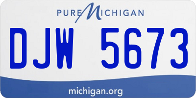 MI license plate DJW5673