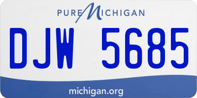 MI license plate DJW5685