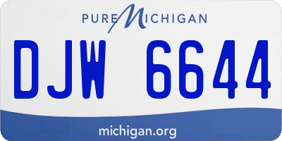 MI license plate DJW6644