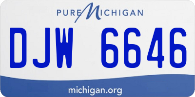 MI license plate DJW6646