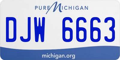 MI license plate DJW6663