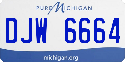 MI license plate DJW6664