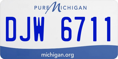 MI license plate DJW6711