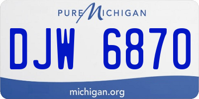 MI license plate DJW6870