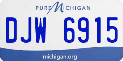 MI license plate DJW6915