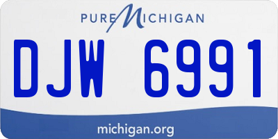 MI license plate DJW6991