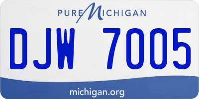MI license plate DJW7005