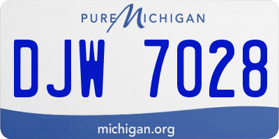 MI license plate DJW7028