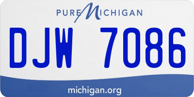 MI license plate DJW7086