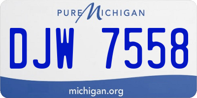 MI license plate DJW7558