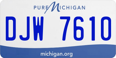 MI license plate DJW7610