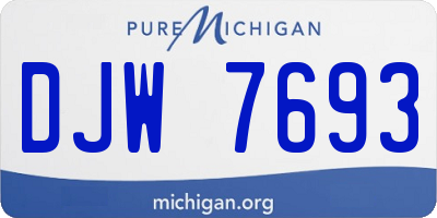 MI license plate DJW7693