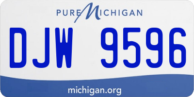 MI license plate DJW9596