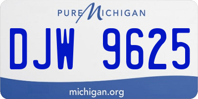 MI license plate DJW9625
