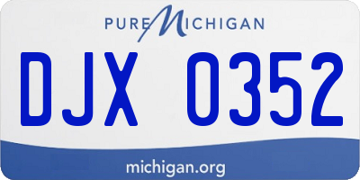 MI license plate DJX0352
