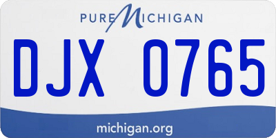 MI license plate DJX0765