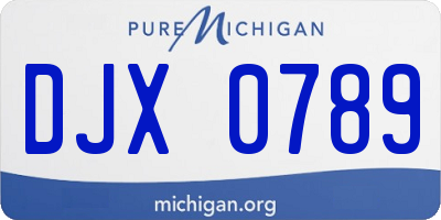 MI license plate DJX0789