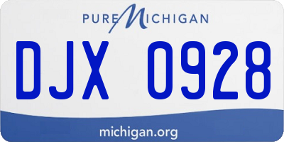 MI license plate DJX0928