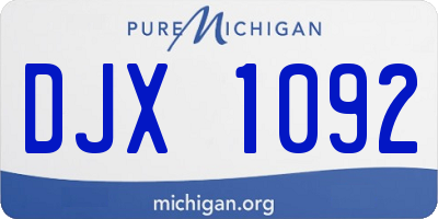 MI license plate DJX1092