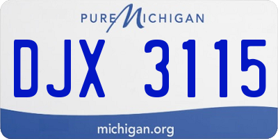 MI license plate DJX3115