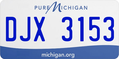 MI license plate DJX3153