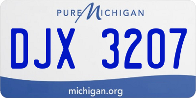 MI license plate DJX3207