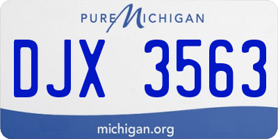 MI license plate DJX3563