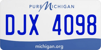 MI license plate DJX4098