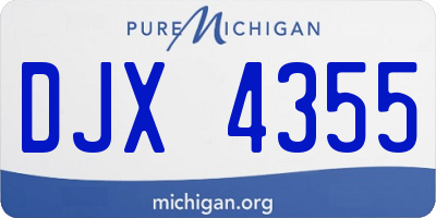 MI license plate DJX4355