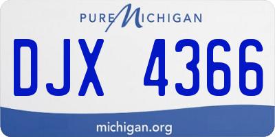 MI license plate DJX4366