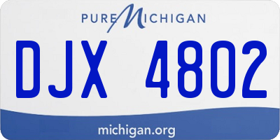 MI license plate DJX4802