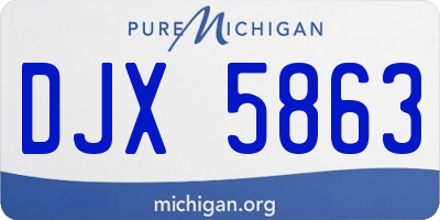 MI license plate DJX5863